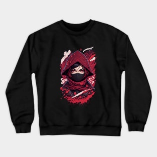 evil ninja girl face Crewneck Sweatshirt